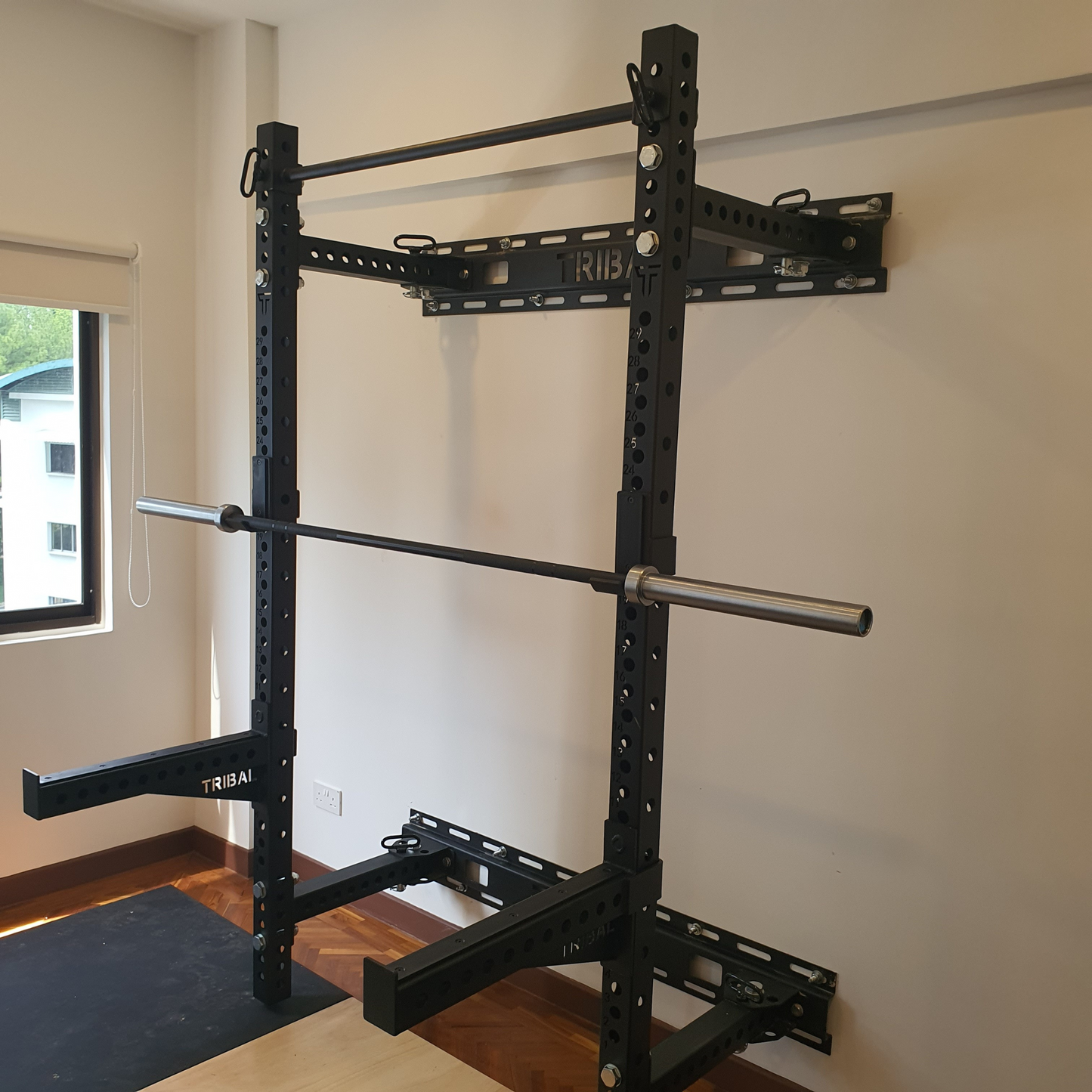 Wall mount folding Power Rack – Tribal Fitness Singapore